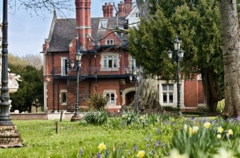 Berwick Lodge, a Victorian manor house in Bristol, surrounded by spring flowers and gardens, perfect for Mother’s Day lunch or afternoon tea